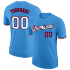 Custom Powder Blue White-Red Performance T-Shirt photo 1
