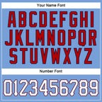 Custom Powder Blue White-Red Performance T-Shirt photo 2