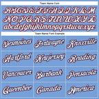 Custom Powder Blue White-Red Performance T-Shirt photo 3
