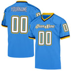 Custom Powder Blue White-Navy Mesh Authentic Throwback Football Jersey photo 1