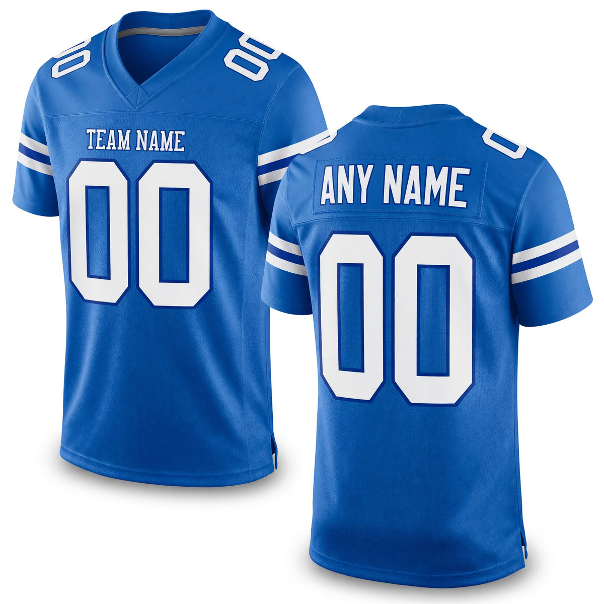 Custom Powder Blue White-Royal Mesh Authentic Football Jersey