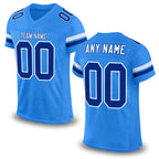 Custom Powder Blue Royal-White Mesh Authentic Football Jersey