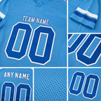 Custom Powder Blue Royal-White Mesh Authentic Football Jersey detail