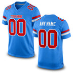 Custom Powder Blue Red-White Mesh Authentic Football Jersey