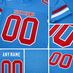 Custom Powder Blue Red-White Mesh Authentic Football Jersey detail