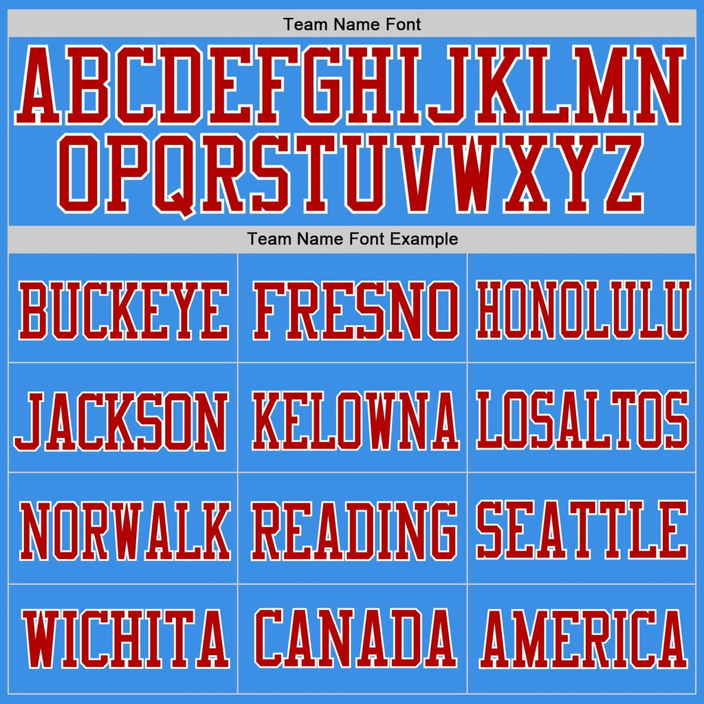 Custom Powder Blue Red-White Mesh Authentic Football Jersey photo 2