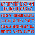 Custom Powder Blue Red-White Mesh Authentic Football Jersey photo 2