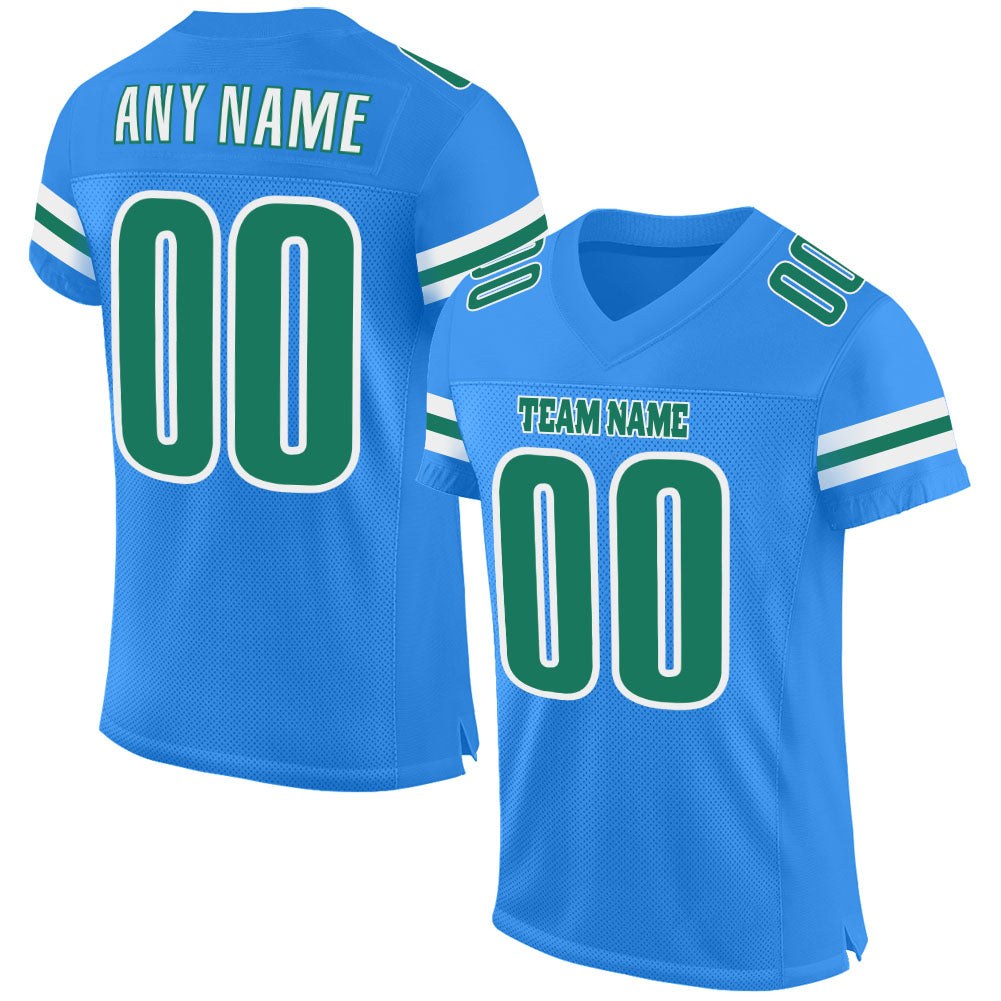 build white powder blue football kelly green jersey authentic mesh powderblue0097