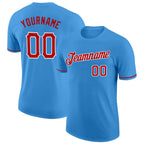 Custom Powder Blue Red-White Performance T-Shirt photo 1
