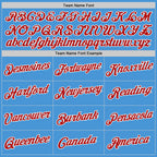 Custom Powder Blue Red-White Performance T-Shirt photo 3