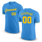 Custom Powder Blue Gold Performance T-Shirt