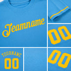 Custom Powder Blue Gold Performance T-Shirt detail