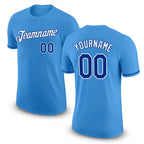 Custom Powder Blue Royal-White Performance T-Shirt