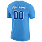 Custom Powder Blue Royal-White Performance T-Shirt photo 5