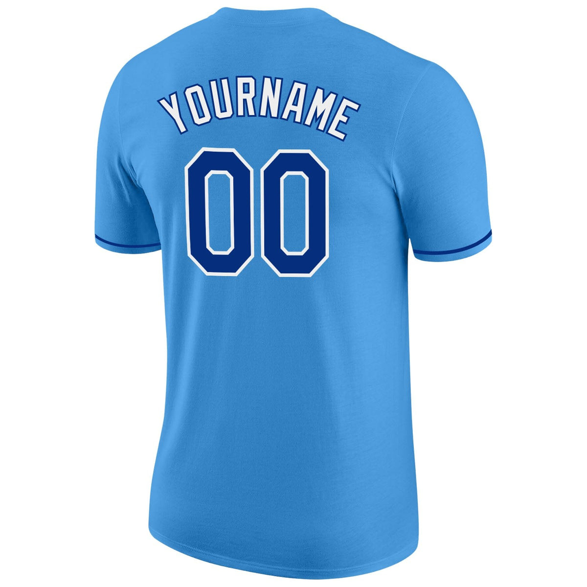 Custom Powder Blue Royal-White Performance T-Shirt photo 5