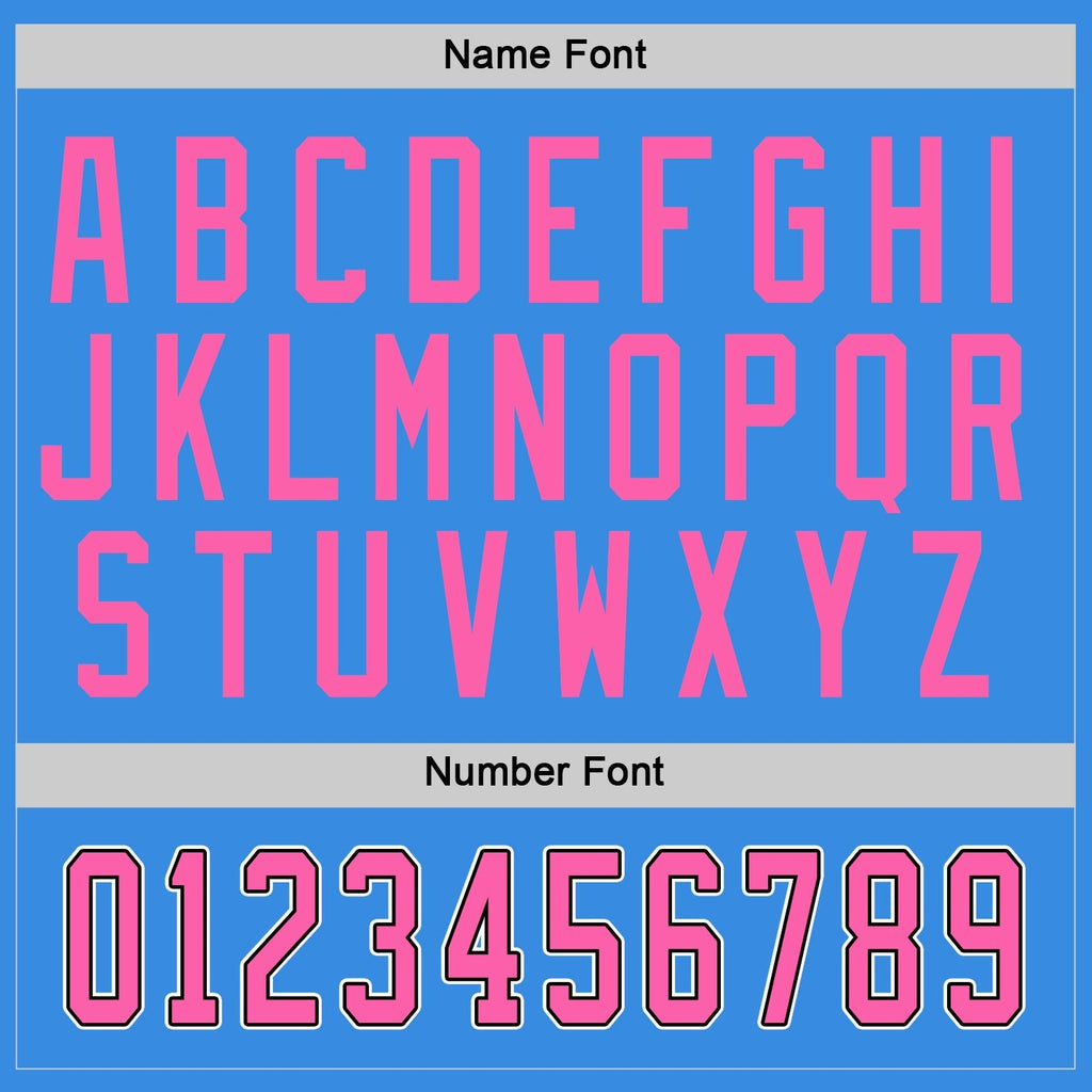 Custom Powder Blue Pink-Black Hockey Jersey photo 2