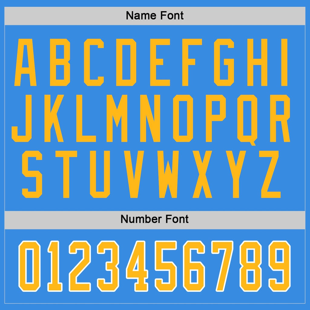 Custom Powder Blue Gold-White Hockey Jersey photo 2