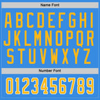 Custom Powder Blue Gold-White Hockey Jersey photo 2