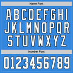 Custom Powder Blue White-Black Hockey Jersey photo 2