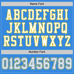 Custom Powder Blue White-Gold Mesh Authentic Throwback Football Jersey photo 2