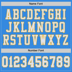 Custom Powder Blue White-Gold Mesh Authentic Football Jersey photo 2