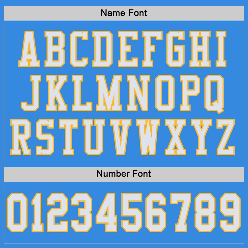 Custom Powder Blue White-Gold Mesh Authentic Football Jersey photo 2