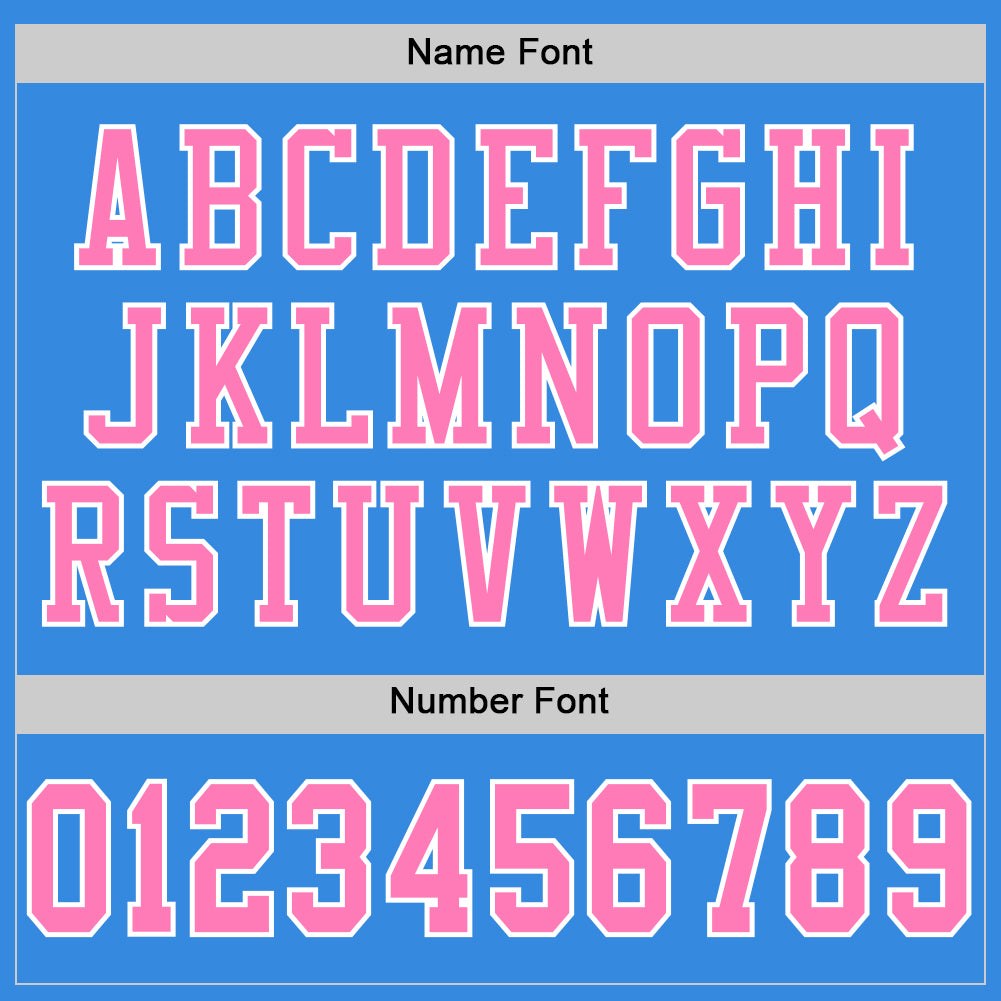 Custom Powder Blue Pink-White Mesh Authentic Football Jersey photo 2