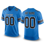 Custom Powder Blue Black-White Mesh Authentic Football Jersey