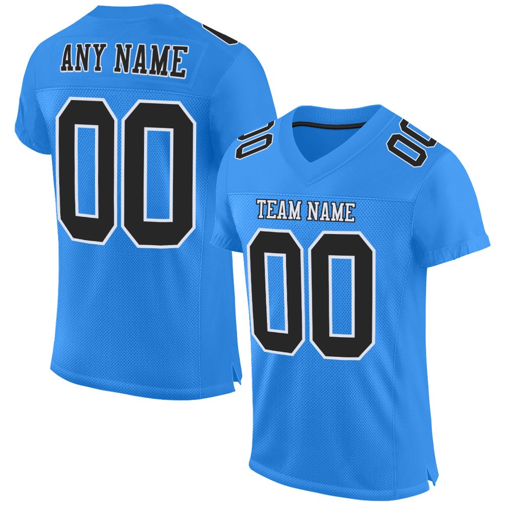 build white powder blue football black jersey authentic mesh powderblue0178