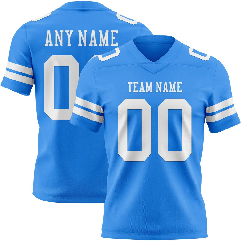 Custom Powder Blue White Authentic Football Jersey photo 1