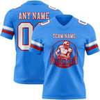 Custom Powder Blue White-Red Authentic Football Jersey photo 2