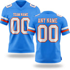 Custom Powder Blue White-Orange Authentic Football Jersey
