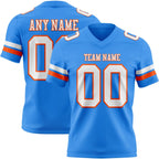 Custom Powder Blue White-Orange Authentic Football Jersey photo 1