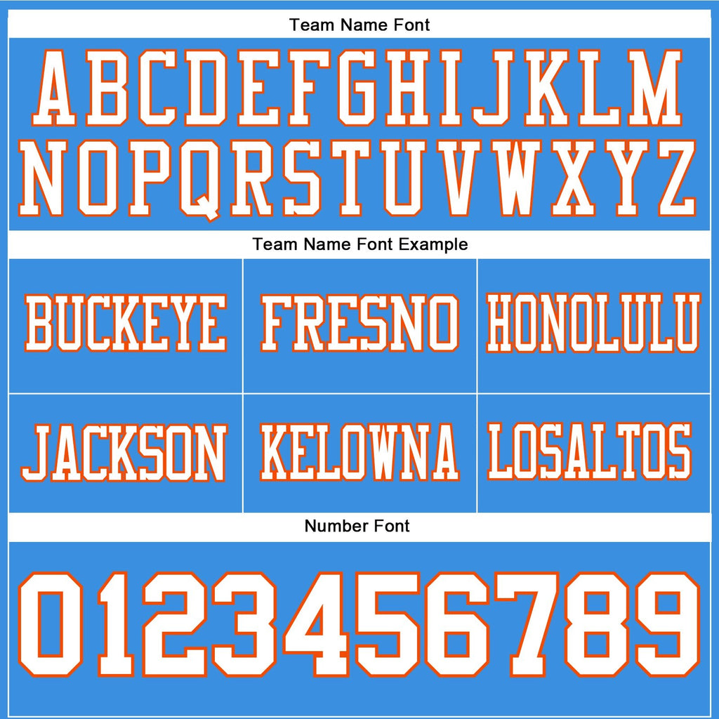 Custom Powder Blue White-Orange Authentic Football Jersey photo 4