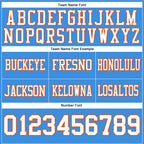 Custom Powder Blue White-Orange Authentic Football Jersey photo 4