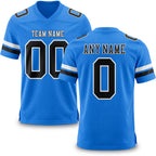Custom Powder Blue Black-White Authentic Football Jersey