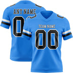 Custom Powder Blue Black-White Authentic Football Jersey photo 1