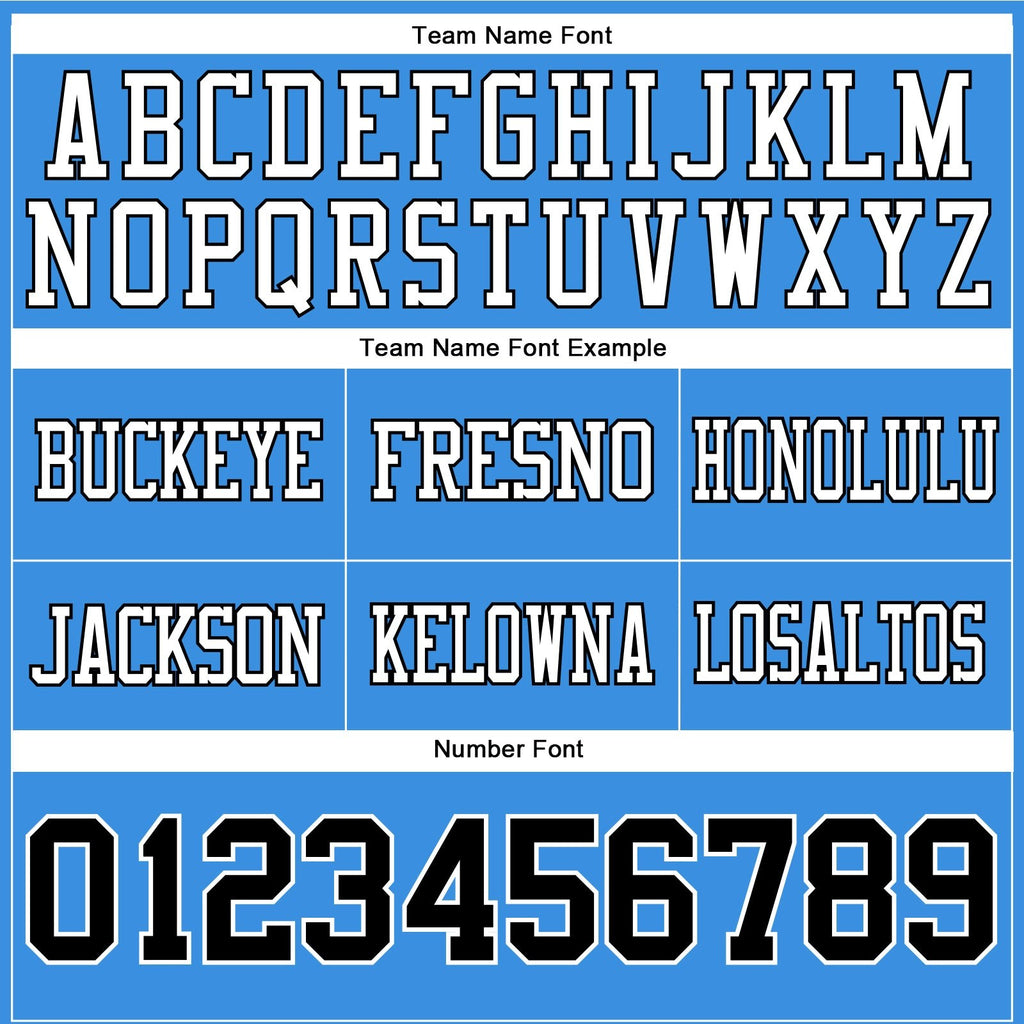 Custom Powder Blue Black-White Authentic Football Jersey photo 4