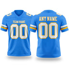 Custom Powder Blue White-Gold Authentic Football Jersey