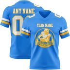 Custom Powder Blue White-Gold Authentic Football Jersey photo 2