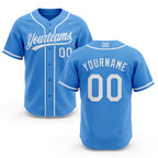 Custom Stitched Powder Blue White-Powder Blue Baseball Pullover Sweatshirt Hoodie