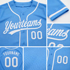 Custom Stitched Powder Blue White-Powder Blue Baseball Pullover Sweatshirt Hoodie detail