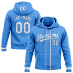 Custom Stitched Powder Blue White-Powder Blue Baseball Pullover Sweatshirt Hoodie photo 1