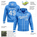 Custom Stitched Powder Blue White-Powder Blue Baseball Pullover Sweatshirt Hoodie photo 2