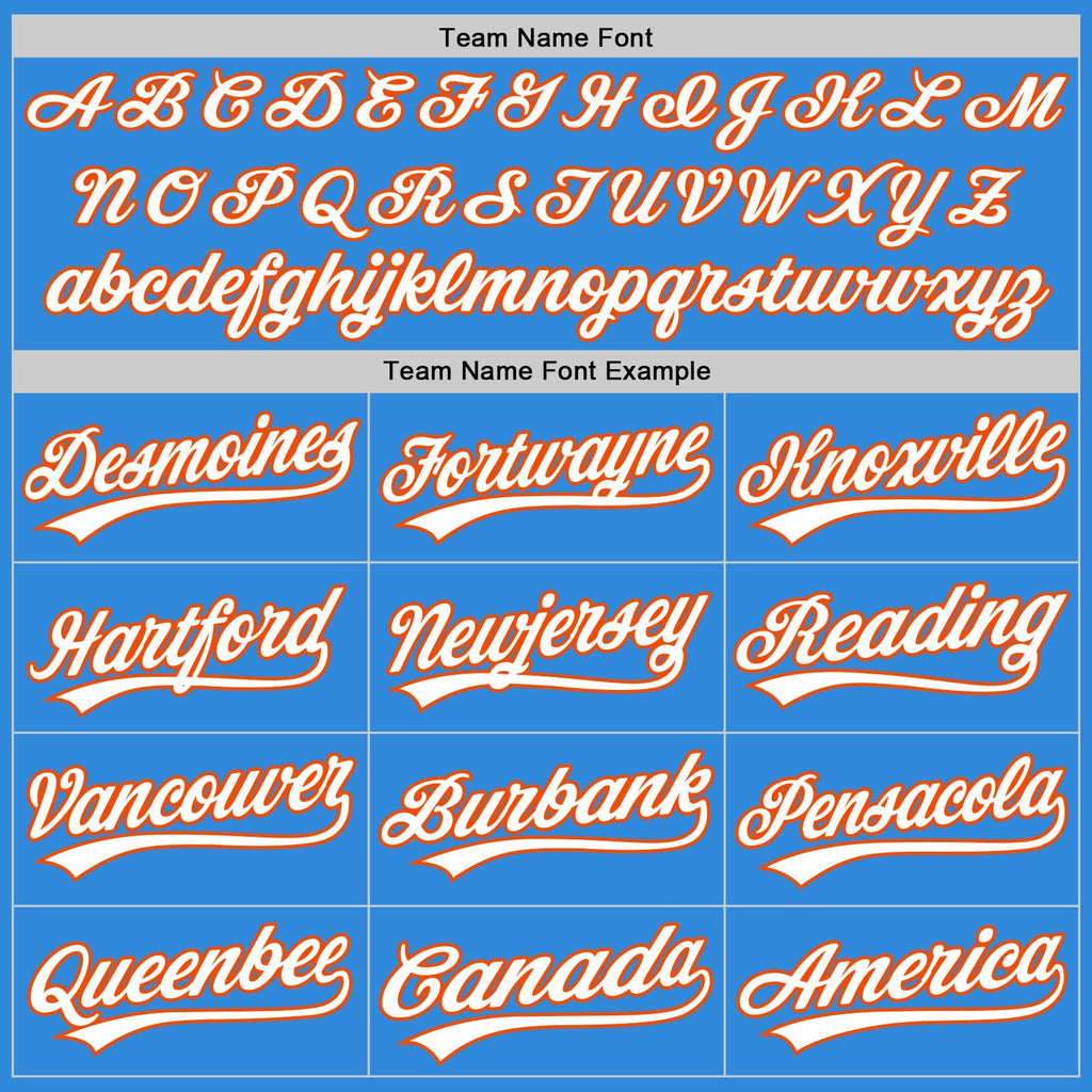 Custom Stitched Powder Blue White-Orange Baseball Pullover Sweatshirt Hoodie photo 3