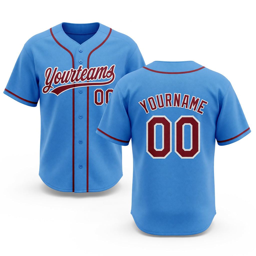 Custom Stitched Powder Blue Crimson-White Baseball Pullover Sweatshirt Hoodie