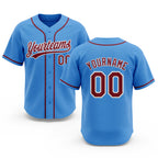 Custom Stitched Powder Blue Crimson-White Baseball Pullover Sweatshirt Hoodie