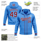 Custom Stitched Powder Blue Crimson-White Baseball Pullover Sweatshirt Hoodie photo 2