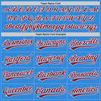 Custom Stitched Powder Blue Crimson-White Baseball Pullover Sweatshirt Hoodie photo 3