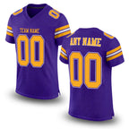 Custom Purple Gold-White Mesh Authentic Football Jersey